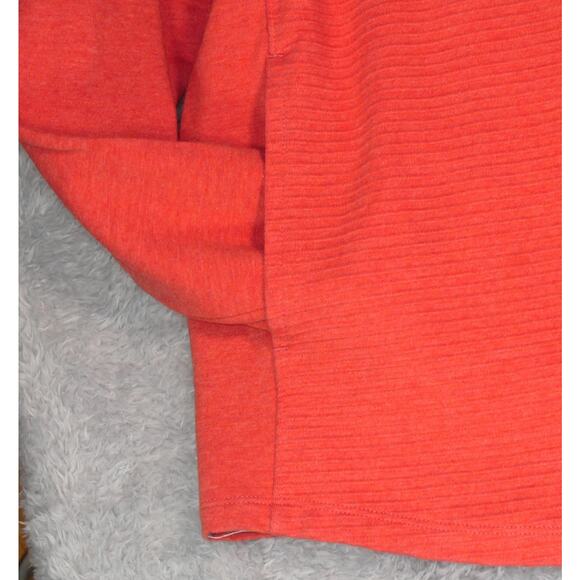 L.L. Bean Sweatshirt Womens XL Tall Orange Mock Neck Pullover Pockets Stretch - Picture 6 of 11